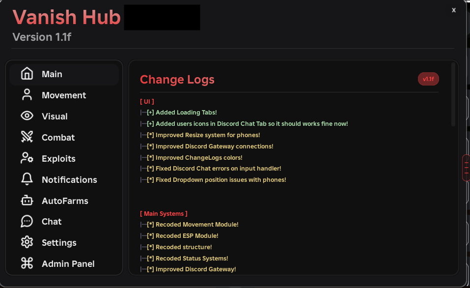 [UPDATED] Vanish Hub (Main)